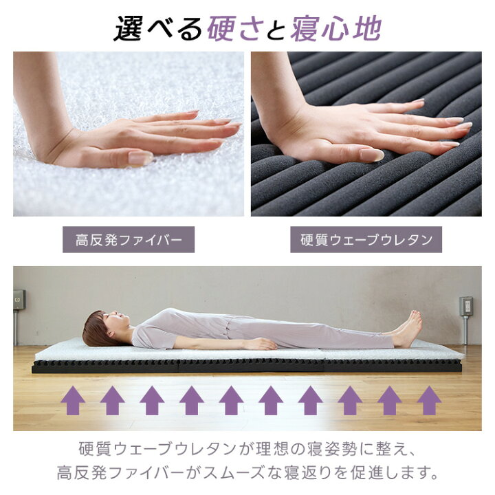 楽天市場】【50%OFF】 三つ折り マットレス 腰痛 【ライズ 
