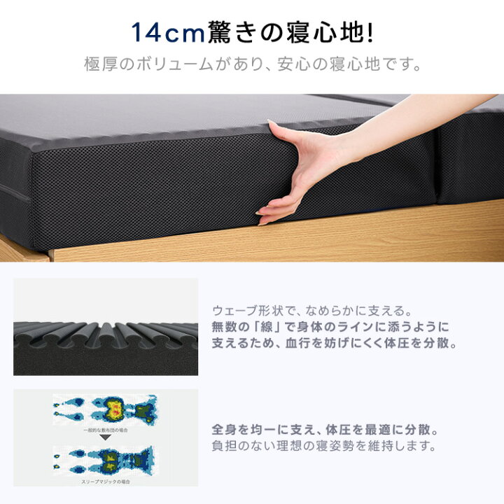 楽天市場】【50%OFF】三つ折り マットレス 腰痛 【ライズ】 スリープ 
