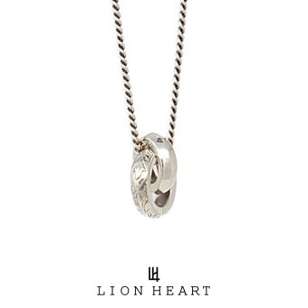LIONHEARTforGiftフェザーカービングダブルリングネックレス01NE1271SVライオンハートフォーギフトシルバーネックレス[LH]