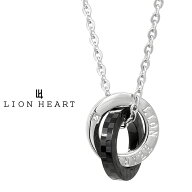 ライオンハート LH-1 ステンレス ラージダブルリング ネックレス (ブラック) 金属アレルギー対応 04N135S…