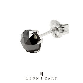 ライオンハート BASIC プラチナ ブラックダイヤモンドピアス Lサイズ(0.5ct) 01EA0164BK LION HEART 石 ピアス 1点売り 片耳用 1粒 シンプル 黒 おしゃれ キャッチ メンズピアス ブランド プレゼント 誕生日