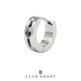 ライオンハート LH-1 フープ ピアス 1ストーン サージカルステンレス (シルバー) LHMP001NS LION HEART 石 1点売り 片耳用 シンプル 金アレ対応 メンズピアス ブランド プレゼント ギフト [メール便対応]