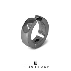 ライオンハート LH-1 カッティング イヤーカフ サージカルステンレス (シルバー / ライトブラック) 03EC0025 LION HEART 1点売り 片耳用 メンズ 男性 ブランド プレゼント ギフト [メール便対応]