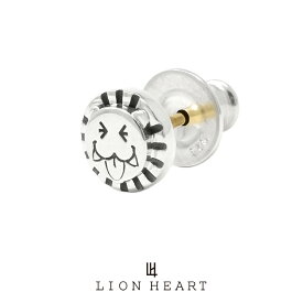 ライオンハート LEO シャープスタッズピアス (nyah) シルバー925 1EA141A0SV LION HEART 18Kポスト レオ funny かわいい スマイル シルバーピアス 1点売り 片耳用 メンズピアス ブランド プレゼント 誕生日