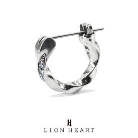 ライオンハート for Gift クロッシングピアス ツイストCZ シルバー925 1EA153A0SV LION HEART ステンレスポスト フープピアス 1点売り 片耳用 メンズピアス ブランド プレゼント 誕生日