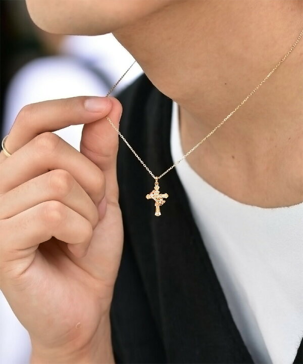 楽天市場】ライオンハート クロス＆クラウン プチネックレス K10  