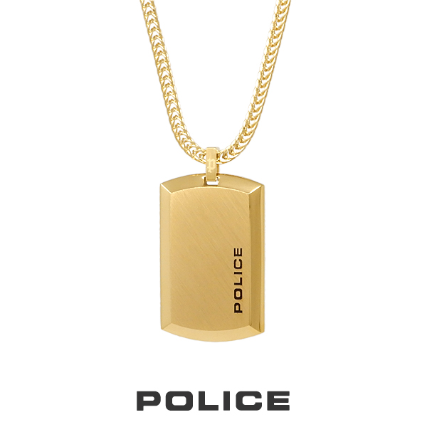 ポリス “PURITY” ネックレス ゴールド 24920PSG-A POLICE ドッグタグ プレート ステンレス ギフト 誕生日 プレゼント  ケース付き | メンズアクセサリー Rism Town