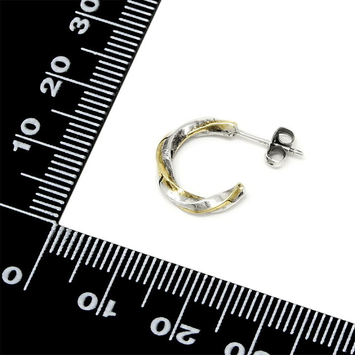 楽天市場】ビビファイ スパイラル ハーフ フープ ピアス シルバー925 x 