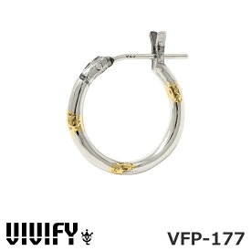 10%OFFクーポン対象／ ビビファイ フープピアス Mサイズ シルバー925 金鑞(ろう) VIVIFY VFP-177 Hoop Pierce（M）w/gold 1点売り 片耳用 プレゼント 誕生日