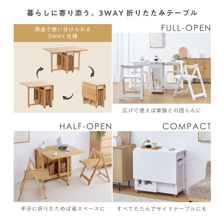 楽天市場】【マラソン限定☆5％OFF】ダイニングセット 折りたたみ 5点 