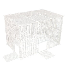 【マラソン限定！5％OFFクーポン】ペット 用 フェンス ドア 付 室内 サークル 広い ケージ ゲート 犬 猫 うさぎ ウサギ 小動物 飼育 プレイサークル バリア ゲート ファイン家具 パネル35x35cm 網目スリム