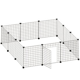 【マラソン限定！5％OFFクーポン】ペット 用 フェンス ドア 付 室内 サークル 広い ケージ ゲート 犬 猫 うさぎ ウサギ 飼育 プレイサークル バリア ゲート メッシュ ファイン家具 50x50cm 網目スクエアタイプ