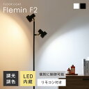 フロアライト リモコン付き 2灯 調光調色 LED内蔵 スチール 個別に制御可能 間接照明 ルームライト 北欧 モダン おしゃれ スタイリッシュ デザイン性 機能性 特別感 Ra95 光色切替 角度調整 長寿命 省エネ ダイニング リビング 寝室 インテリア 照明 照明器具 Flemin-F2