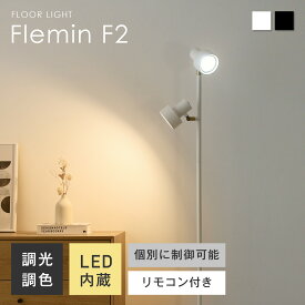 【マラソン限定！5％OFFクーポン】フロアライト リモコン付き 2灯 調光調色 LED内蔵 スチール 個別に制御可能 間接照明 ルームライト 北欧 モダン おしゃれ スタイリッシュ デザイン性 機能性 特別感 Ra95 光色切替 角度調整 長寿命 省エネ ダイニング リビング 寝