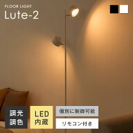 フロアライト リモコン付き 2灯 調光調色 LED内蔵 フロアスタンド スタンドライト ランプ 個別制御 間接…