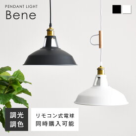ペンダントライト（リモコン付き 調光調色LED電球オプションあり）天井照明 リビング 吊り下げ照明 引掛シーリング ダイニング 食卓用 レトロ E26 1灯 インダストリアル ヴィンテージ コード調整可能 ブルックリン アンティーク ダイニング 食卓用 モノトーン Bene