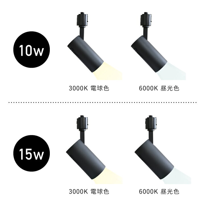 楽天市場】LED一体型スポットライト照明 (4個セット) 15W ダクトレール 