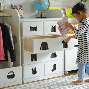 お片付けしたくなるチェスト 6杯 【ノベルティ対象外】 チェスト 4段 キッズ 子供 完成品 白 衣類収納 かわいい 引き出し 収納