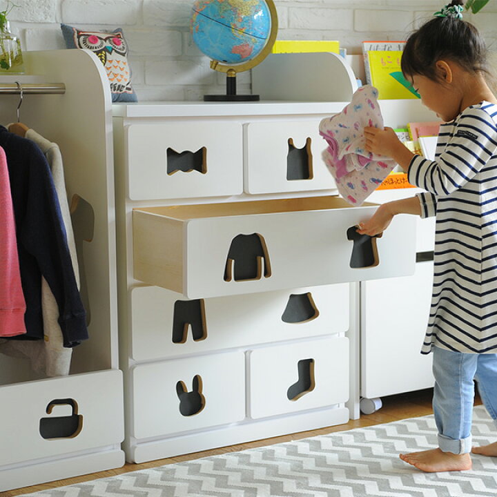 楽天市場 お片付けしたくなるチェスト 6杯 ノベルティ対象外 チェスト 4段 キッズ 子供 完成品 白 衣類収納 かわいい 引き出し 収納 こどもと暮らし