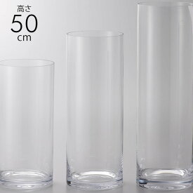 ガラス花瓶 EUROグラス 直径19×高さ50cm クリアー _PP02 フラワーベース 大きな 北欧 ヨーロッパ シンプル 円柱 花器 透明 大きい 大型 おしゃれ 【あす楽対応】