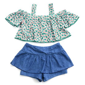 OCEAN＆GROUND オーシャンアンドグラウンド GIRL'S水着 オフショルダーセットアップ 水着 女の子用 おしゃれ かわいい 子供 子ども キッズ スイムウェア 水遊び 海水浴 川遊び プール 【あす楽対応】