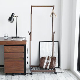 Hanger Rack -fin- ハンガーラック 高さ調節 スリム コンパクト 天然木製 ナチュラル シンプル 子供部屋 リビング ワンルーム