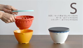 ボール・コランダーSセット【ザルliberalistaボウルざるプラスチックボウルセットふた付きフタ付き温野菜蒸し野菜保存容器電子レンジOK電子レンジ対応食洗機対応耐熱おしゃれキッチン調理台所デザインリベラリスタH&Hリス】