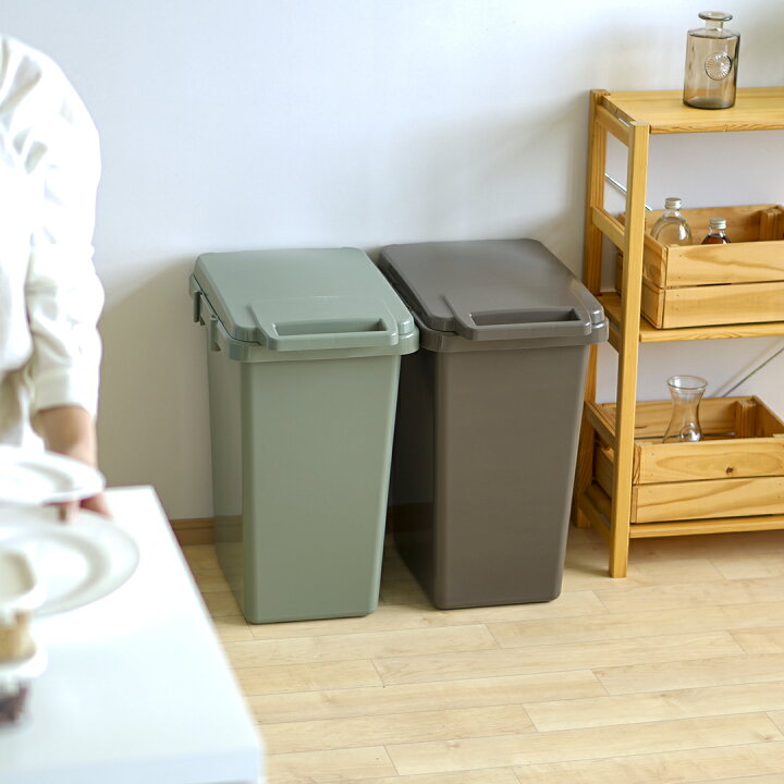 楽天市場 ゴミ箱 45リットル おしゃれ 連結ワンハンドペール45j 2個セット ごみ箱 ふた付き キッチン セット送料無料 分別 ダストボックス おしゃれ ホワイト スリム 大容量 45l用 リス Sabiro サビロ リスオンラインショップ Living雑貨 リスonlineshop
