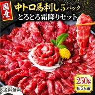 馬刺し 肉 馬刺 霜降り 熊本 霜降り 中トロ 250g 約50g×5パック 馬刺 利他フーズ 馬肉 贈り物 グルメ 新…