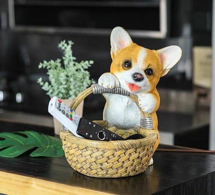 楽天市場】A059787コーギー置物 小物入れドッグ 犬 収納ボックス かご  