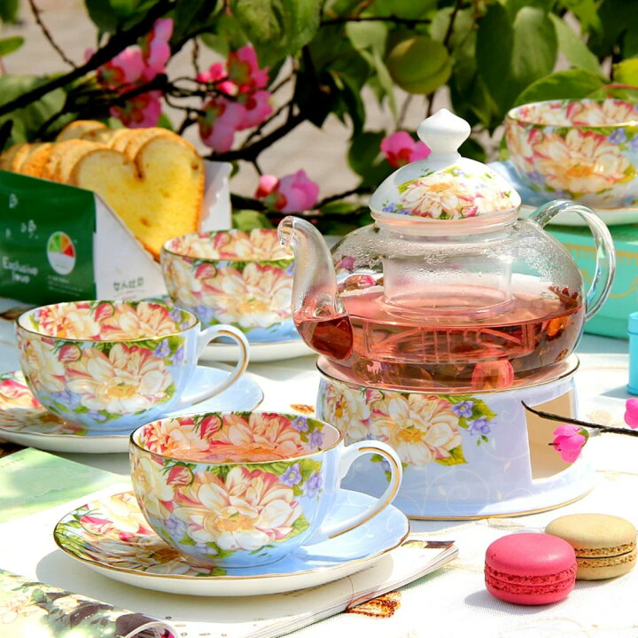 楽天市場】A006284姫ディーニ ティーカップ＆ソーサー 4客セット 花柄  