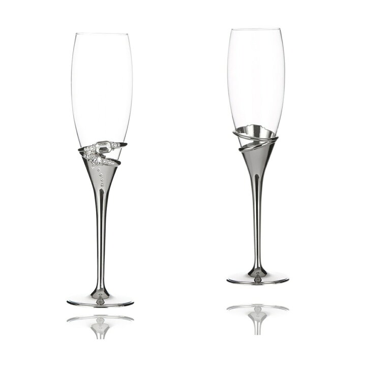 楽天市場】A001504C2上品 ワイングラス ペア☆レア シャンパン グラス  