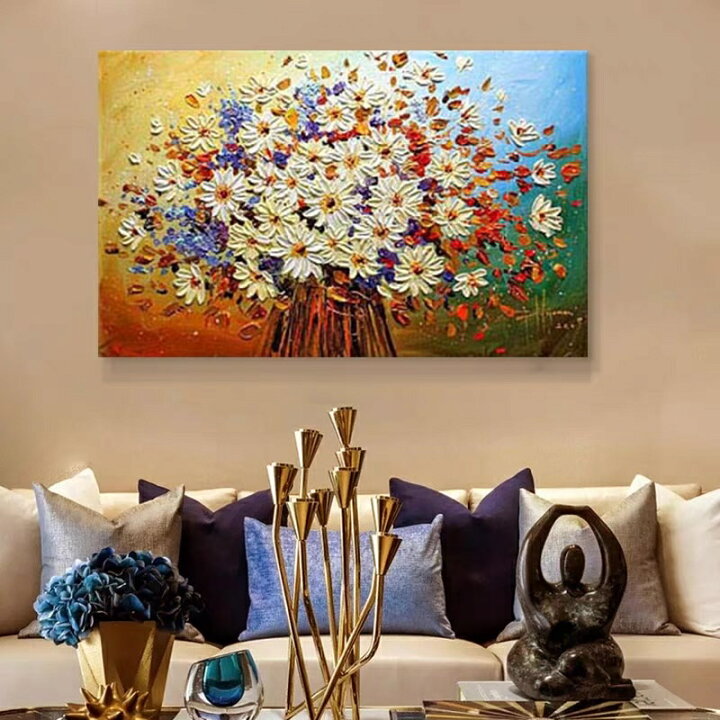 楽天市場】A002171手作り油画 額つき 美術品 絵画インテリア壁飾り 