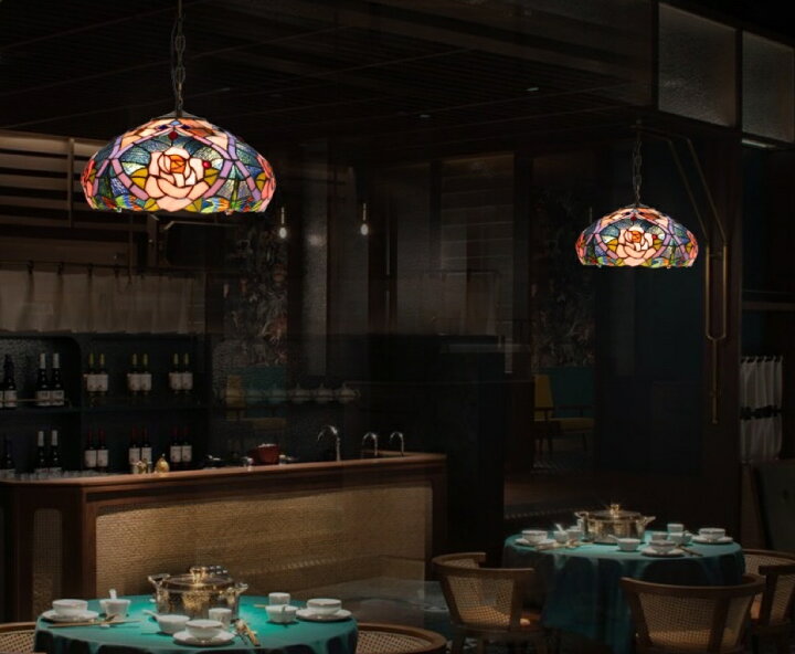 楽天市場】A002177高級感ステンドグラス ペンダントライト豪華天井照明  