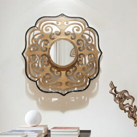 M23-2壁掛け鏡 部屋飾り 壁掛け 壁掛けミラー ウォールミラー 高級豪華鏡 木工芸品 アンティーク調