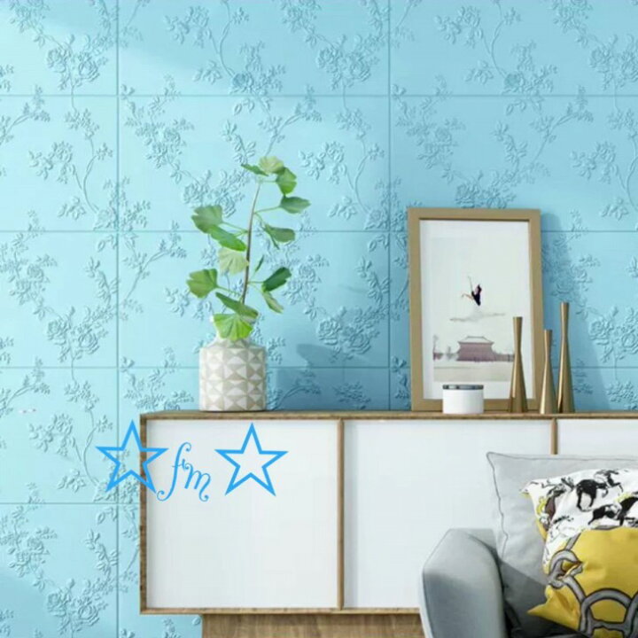 楽天市場】A03616250枚 70cm×70cm 背景壁 3D立体レンガ模様壁紙 防水 