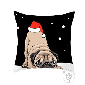 A018862癒し系　クッションカバー45×45cm パグ柄 クッション カバー 雑貨