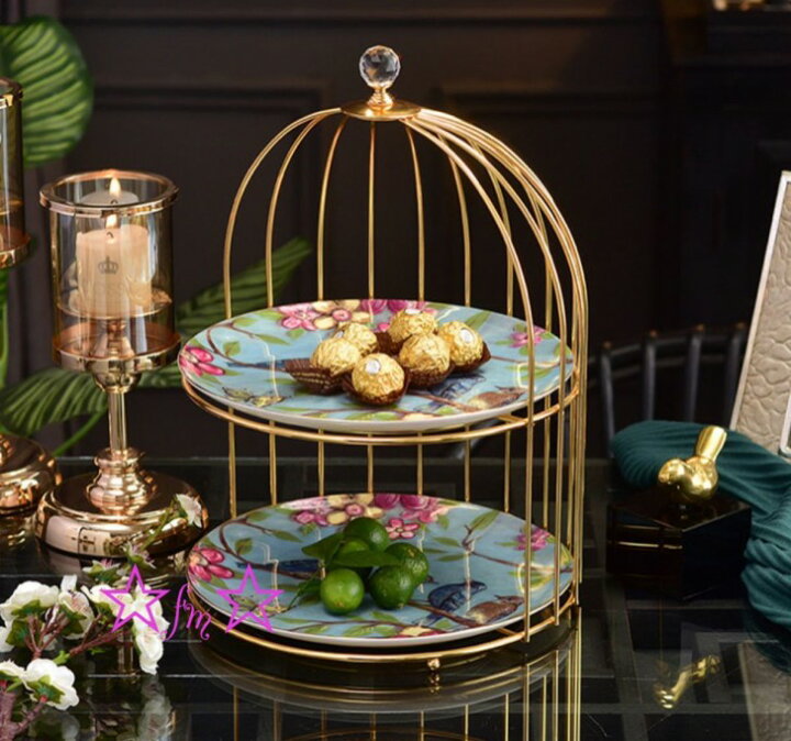 楽天市場】A040631ケーキ スタンド プレート 2段セット アフタヌーン  