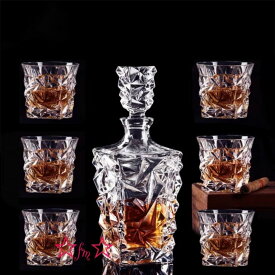 デカンタとグラスセット ガラス食器 ウイスキーグラス ロックグラス7点セット
