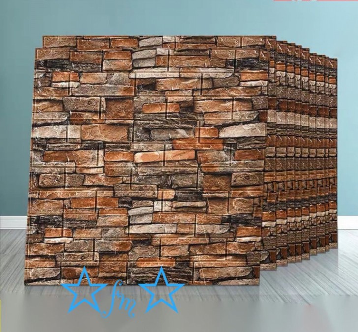 A37682 70x77cm 背景壁 3D立体レンガ模様壁紙 防水 汚い防止 カビ防止