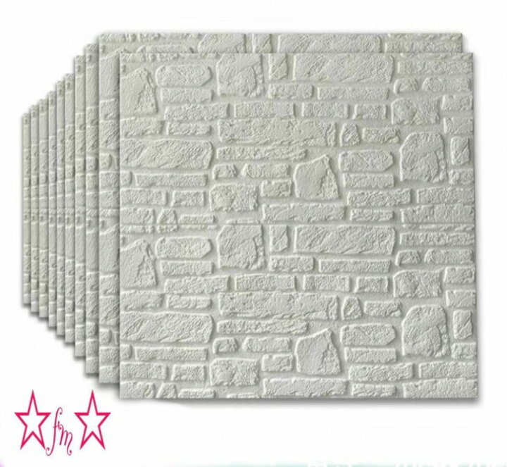 楽天市場】A00385250枚 70x70cm 背景壁 3D立体レンガ模様壁紙 ．防水 