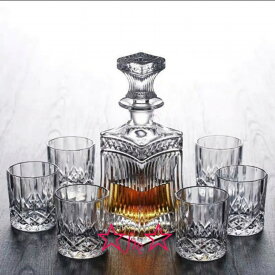 デカンタとグラスセット ．ガラス食器 ウイスキーグラス ロックグラス 7点セット