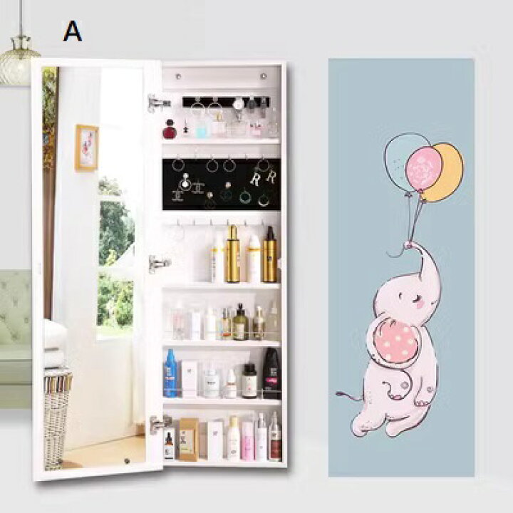 HM4収納棚 スタンドミラー 全身鏡 ミラー付きラック ．収納ラック  