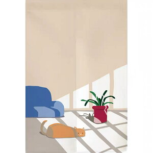 A037145のれん ロング 暖簾 85×150 間仕切り 洋風 輸入雑貨 猫柄cat ネコ