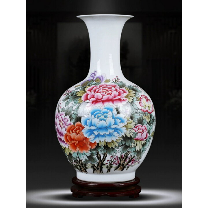 楽天市場】A038064景徳鎮花瓶 かびん 花器 花入れフラワーベース花柄  