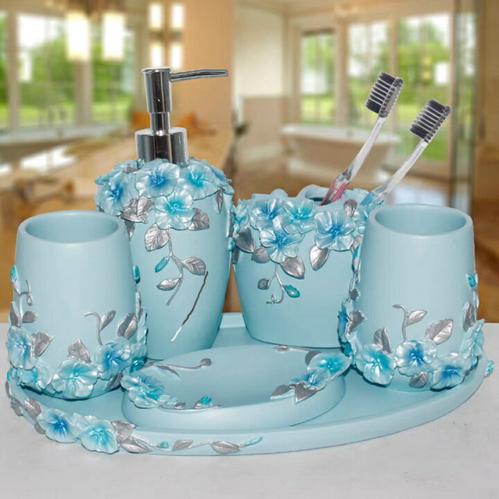 楽天市場】A038198高級感サニタリー6点セットディスペンサー 歯ブラシ  