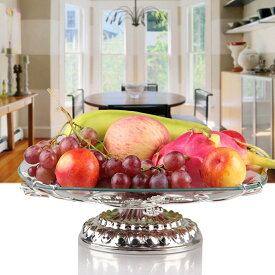 高級果物皿 ガラスコンポート 豪華皿 お菓子皿 ヨーロッパ調フルーツプレート