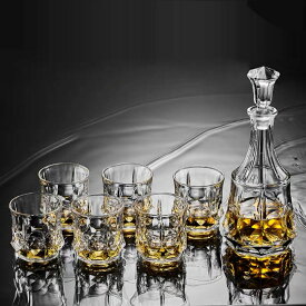 高級デカンタとグラスセット ガラス食器 ウイスキーグラス ロックグラス7点セット