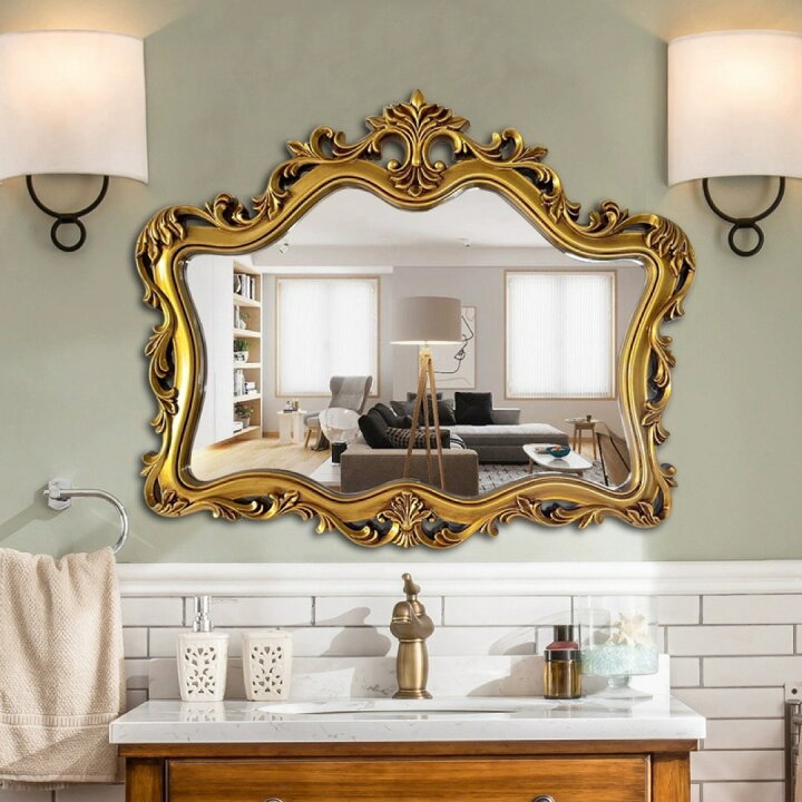 楽天市場】A038893高級感 豪華鏡 アンティーク調 壁掛け鏡 壁掛け  
