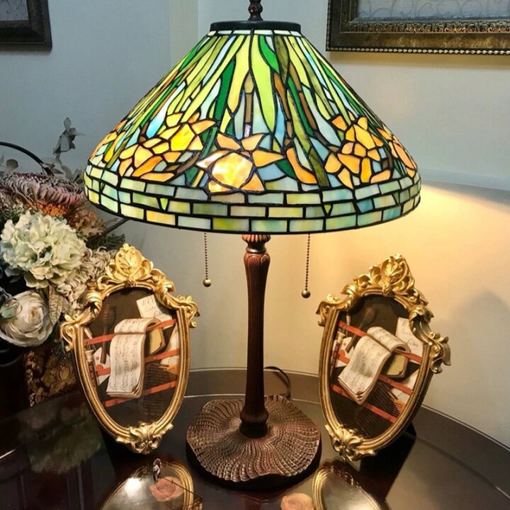 楽天市場】A016811高級ステンドグラスランプ ．卓上スタンド 豪華  